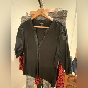 Tamara H Elegant Black Casual Cotton Blouse Shirt